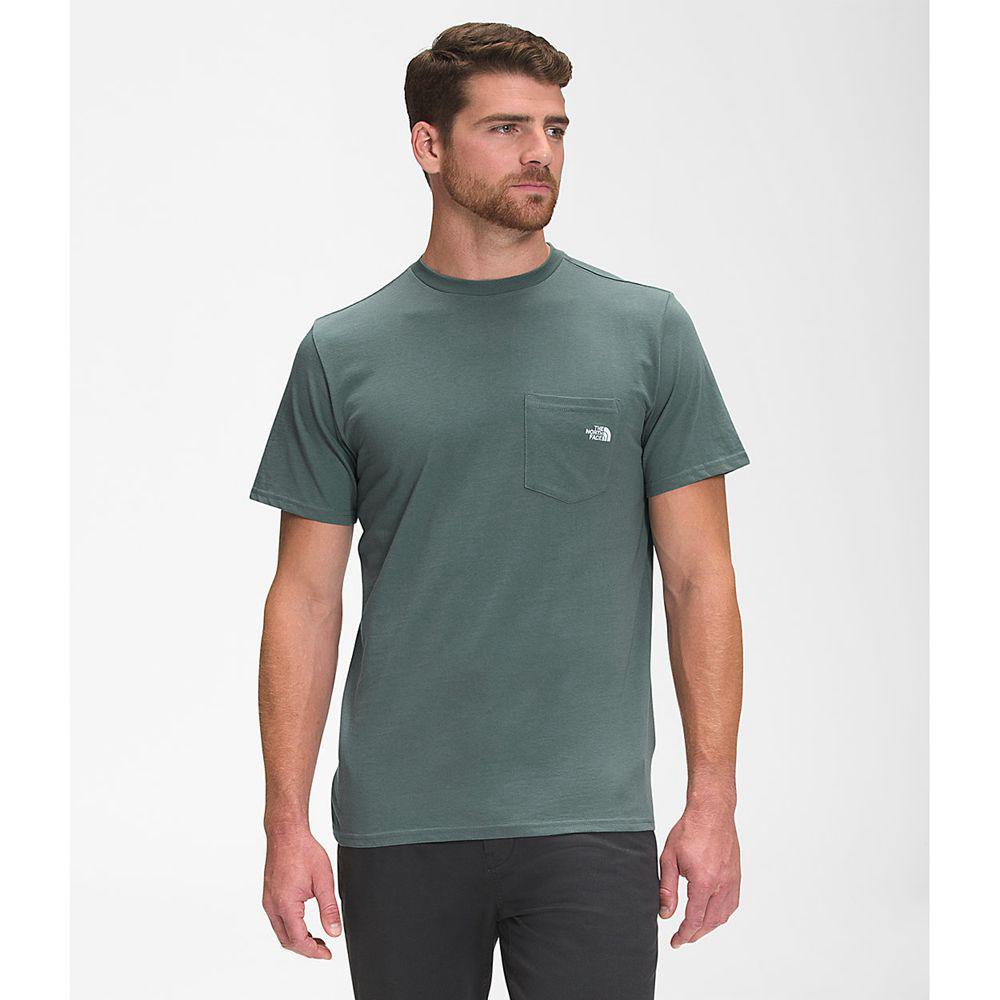 The North Face Κοντό Μανίκι Woodmont Pocket Ανδρικα T Shirt - Πρασινο (CKUA09846)